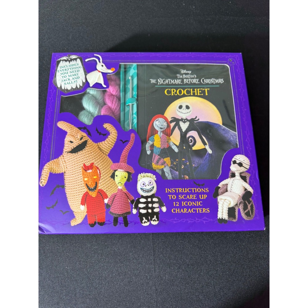 Disney Nightmare Before Christmas Crochet Kit Purple NEW 12 Patterns Jack Sally